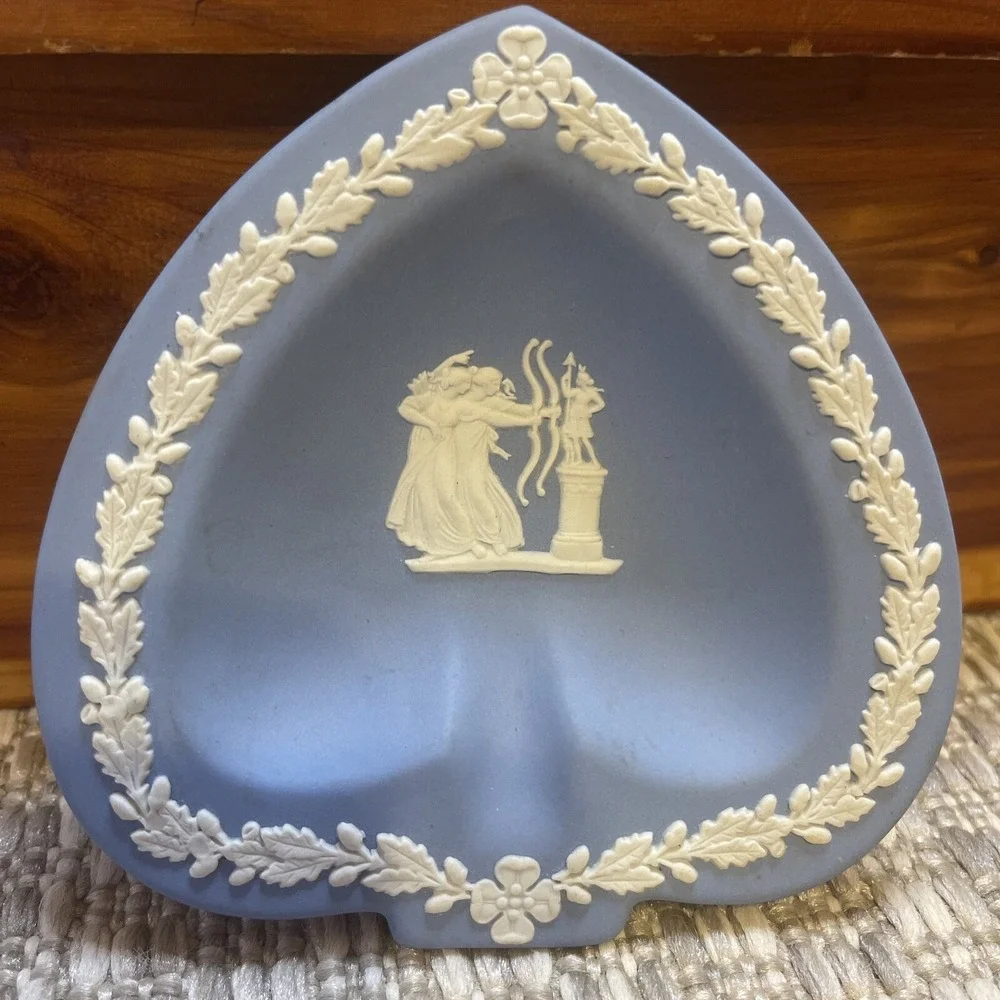 Wedgwood Jasperware Blue Heart Shaped Trinket Jewelry‎ Dish